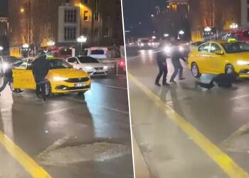 Yoldan geçen araçları durdurup taksicileri döven magandalar yakalandı