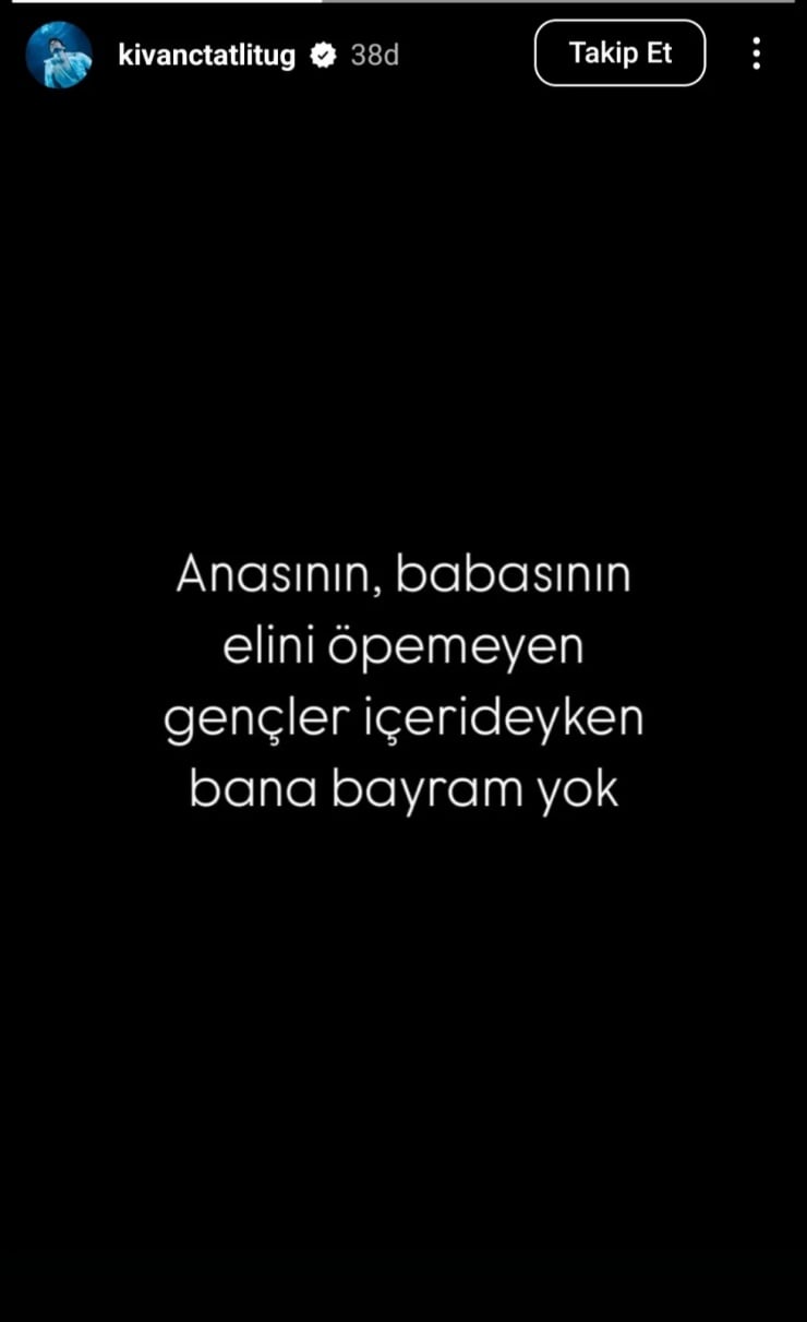 Kıvanç Tatlıtuğ: Gençler içerideyken bana bayram yok