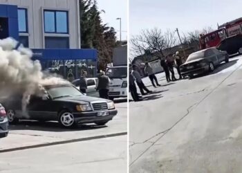 Muayeneden geçemeyen aracını benzin döküp yaktı