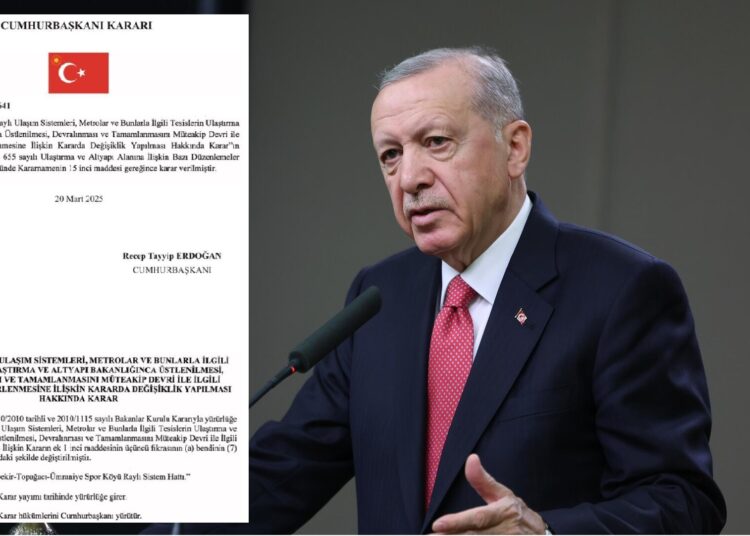 Erdoğan, İstanbul’un bazı metro hatlarını Ulaştırma Bakanlığı’na devretti 1 Erdoğan, İstanbul’un bazı metro hatlarını Ulaştırma Bakanlığı’na devretti