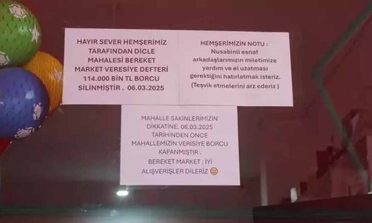 Mardin’de bir marketin 114 bin liralık veresiye borcunu hayırsever ödedi 1 Mardin’de bir marketin 114 bin liralık veresiye borcunu hayırsever ödedi