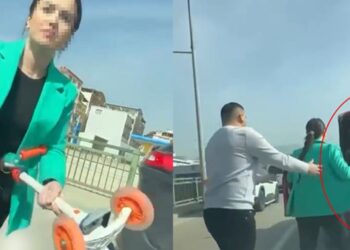 Trafikte bu kez kadın sürücüler tartıştı: Araca skuter ile saldırdı