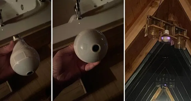 Bungalovda skandal: Yatak odasındaki ampülün içine gizli kamera yerleştirilmiş 1 Bungalovda skandal: Yatak odasındaki ampülün içine gizli kamera yerleştirilmiş