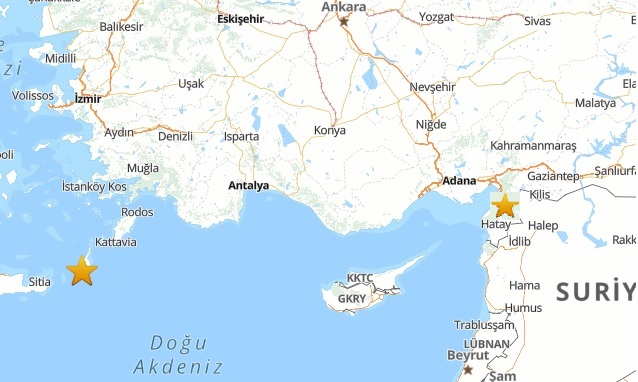 Muğla ve Hatay'da deprem! 1 Muğla ve Hatay’da deprem!