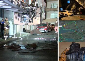 Fırtınanın etkili olduğu İstanbul’da çatılar uçtu, ağaçlar devrildi