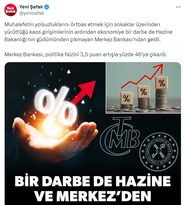 Yeni Şafak, faiz kararı için yine Mehmet Şimşek'i hedef aldı: Ekonomiye bir darbe daha 2 Yeni Şafak, faiz kararı için yine Mehmet Şimşek'i hedef aldı: Ekonomiye bir darbe daha