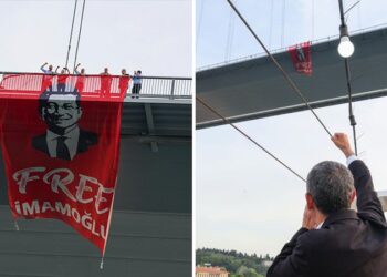 CHP’lilerin köprüye astığı pankarta soruşturma açıldı
