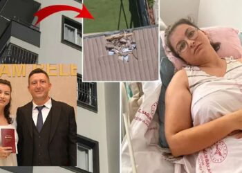 21 gün önce evlendiği eşini balkondan attı
