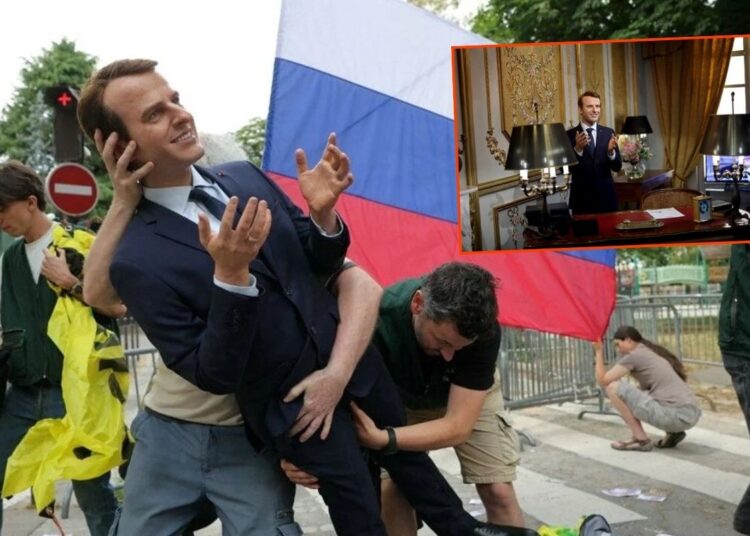 Macron'un bal mumu heykeli çalındı 1 Macron’un bal mumu heykeli çalındı