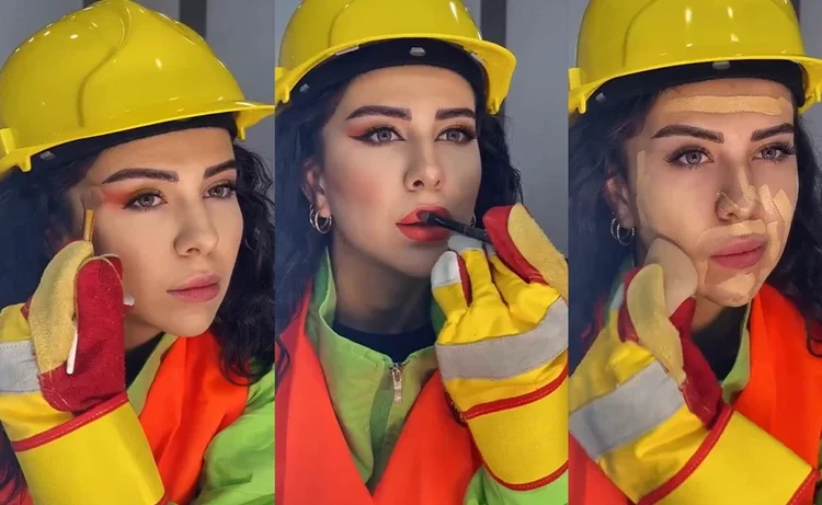 İtfaiyeci makyajı yapan fenomen tepki çekti