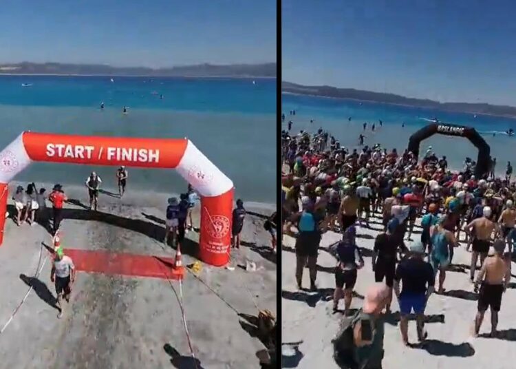 Koruma altındaki Salda Gölü’nde triatlon etkinliği düzenlendi