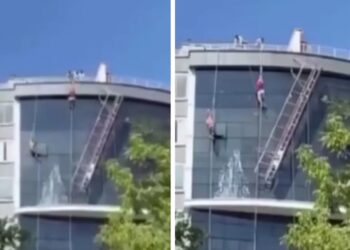 11. katta iskele koptu, işçiler son anda kurtarıldı