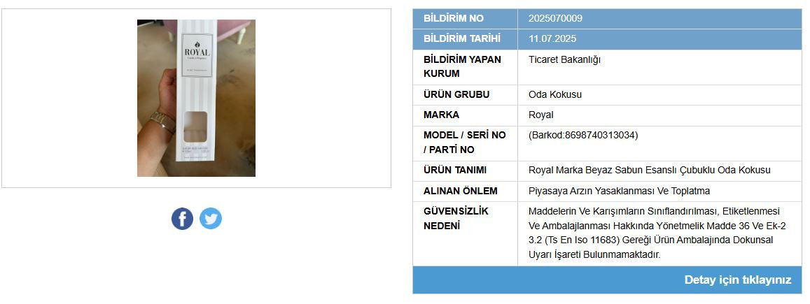 Bakanlık uyardı: Bir oda kokusunun satışı yasaklandı