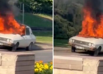 Komisyon öncesi ilginç eylem: Meclis Çankaya kapısında beyaz Toros yakıldı