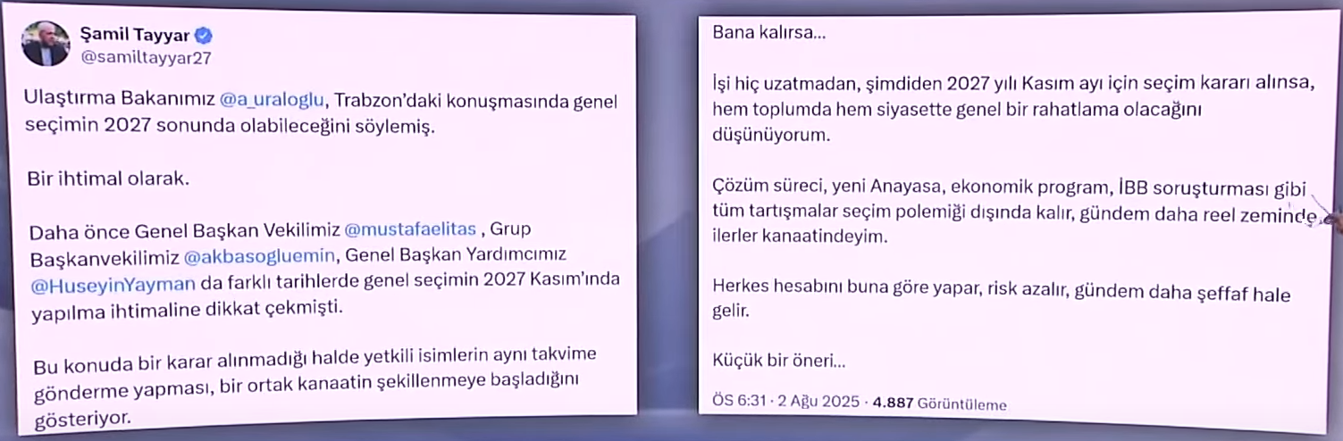 AK Parti’de neler oluyor: Şamil Tayyar erken seçim tarih yazdı ve sonra sildi 2 AK Parti’de neler oluyor: Şamil Tayyar erken seçim tarih yazdı ve sonra sildi