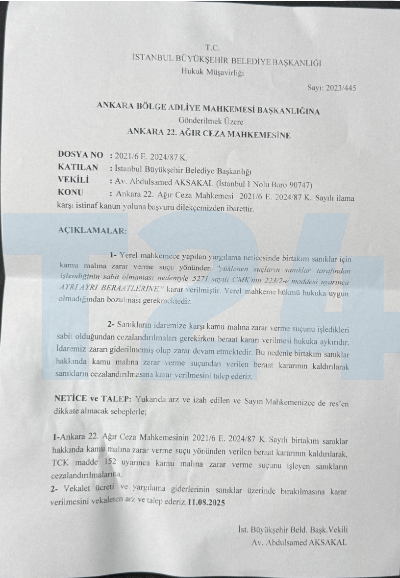 Kobani davasında Demirtaş ve Yüksekdağ’ın beraat kararına İBB itiraz etti 2 Kobani davasında Demirtaş ve Yüksekdağ’ın beraat kararına İBB itiraz etti