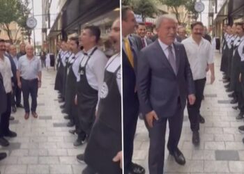 Hulusi Akar, fenomen pilavcıda ‘içtima’ aldı