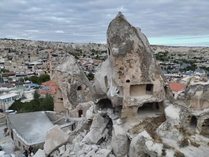 İklim değişti, Göreme'de peribacası yıkıldı 1 İklim değişti, Göreme’de peribacası yıkıldı