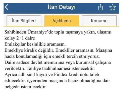 İlanına 'Emekliye kiralık değildir' yazan emlakçıya para cezası verildi 2 İlanına 'Emekliye kiralık değildir' yazan emlakçıya para cezası verildi