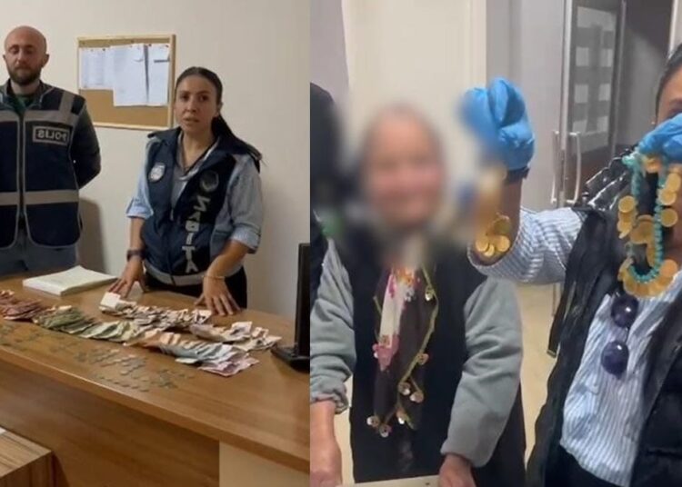 Dilencilik yapan yaşlı kadının üzerinden 67 çeyrek altın çıktı