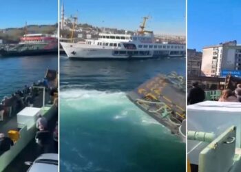 Sirkeci’de arabalı vapur kazası: İskeleye çarparak durabildi