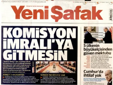 Yeni Şafak'tan Bahçeli'ye rest: 'Komisyon İmralı'ya gitmesin' 1 Yeni Şafak’tan Bahçeli’ye rest: ‘Komisyon İmralı’ya gitmesin’