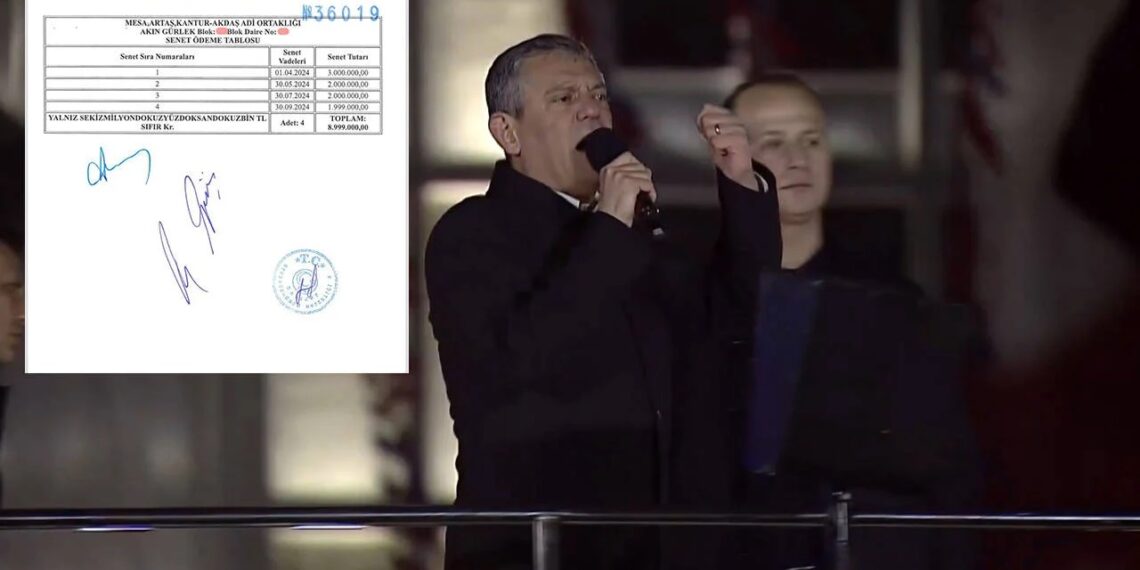 Özgür Özel, Akın Gürlek’in MESA’dan aldığı evin taksit senedini paylaştı