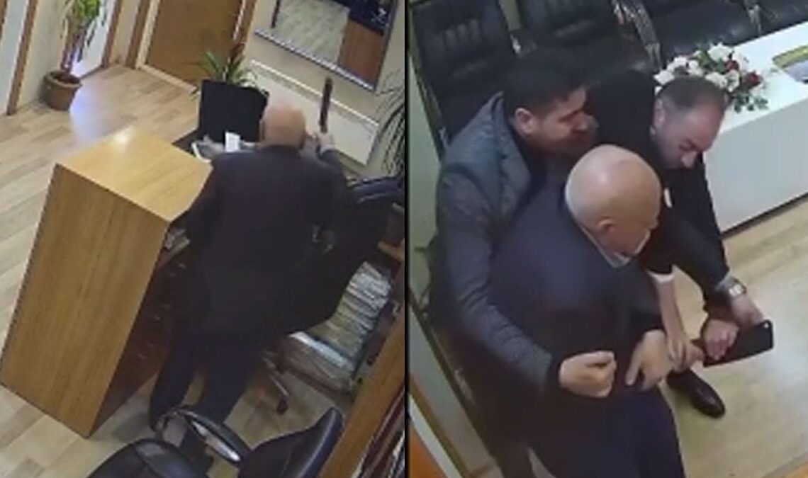 Satırla geldiği belediyede çalışanı yaraladı 1 Satırla geldiği belediyede çalışanı yaraladı